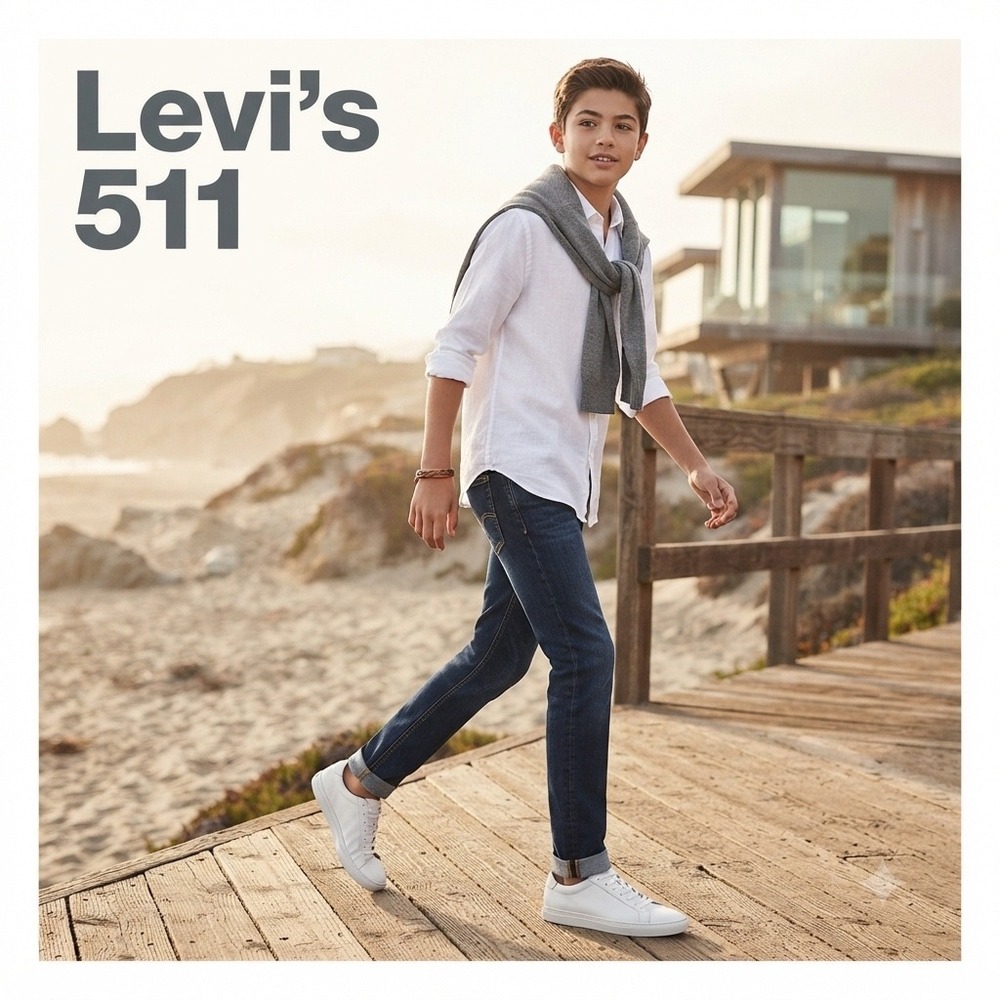Levis 511 Slim Performance Boys Straight Jeans Dark Wash Size 18 Regular‎ 29x31